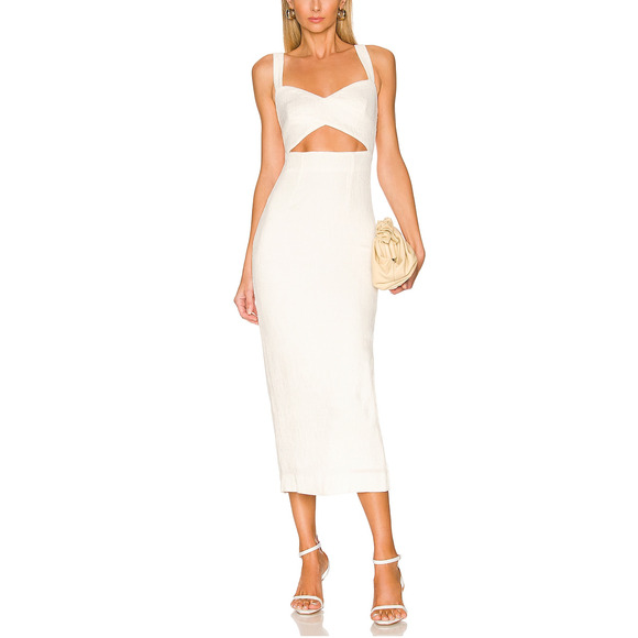 Shona Joy 'Simone' White Midi Dress Size 2 - Picture 1 of 4